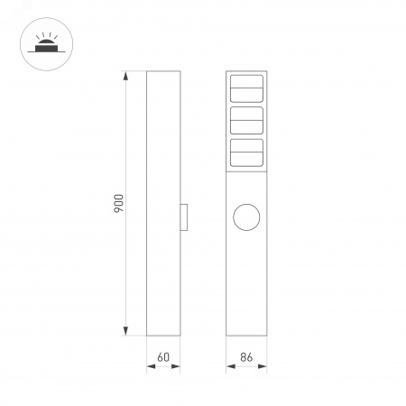 Светильник светодиодный LGD-TILLIS-BOLL-SOCKET-H900-12W Warm3000 (GR, 92 deg, 230 В) (ARL, IP20 Алюминий, 5 лет)