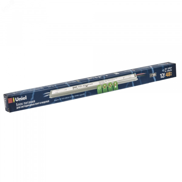 Блок питания ультратонкий 48Вт 12В Металлический корпус UET-VAT-048A20 12V IP20