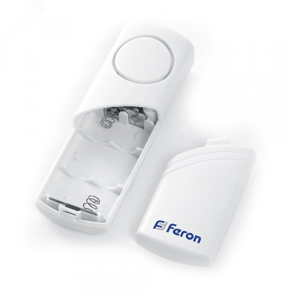 Звонок сигнализация 1 мелодия 2х1.5V/AA, громкоcть 90dB, белый, Feron