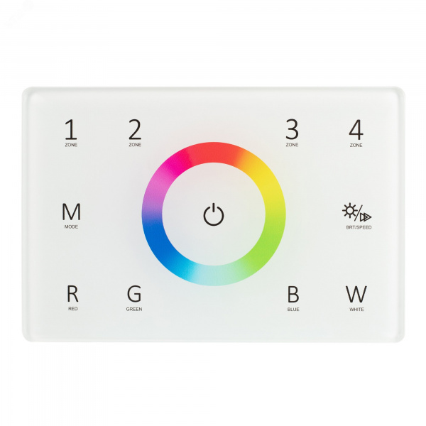 Панель Sens SMART-P85-RGBW White 230V, 4 зоны, 2.4G ARL, IP20 пластик, 5 лет