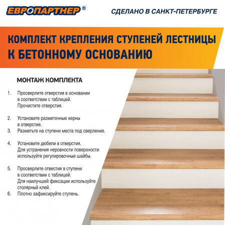 Крепление для ступеней лестницы к бетонному основанию PLB (20шт.)