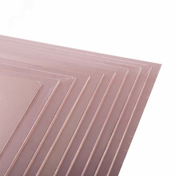 Стеклотекстолит 1-сторонний 200x200x1.5 мм 35 00 (35 мкм), REXANT