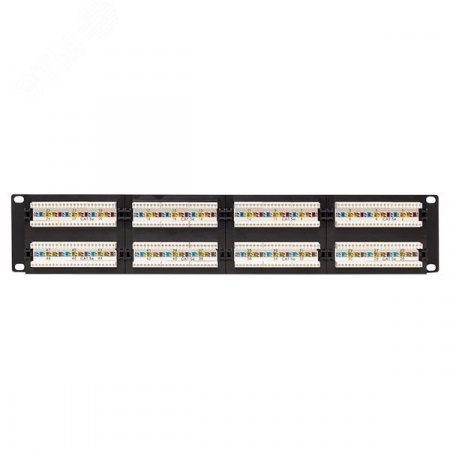 Патч-панель TERACOM PRO 19'Cat.5E 2U неэкранированная UTP 48 портов RJ-45 Dual IDC