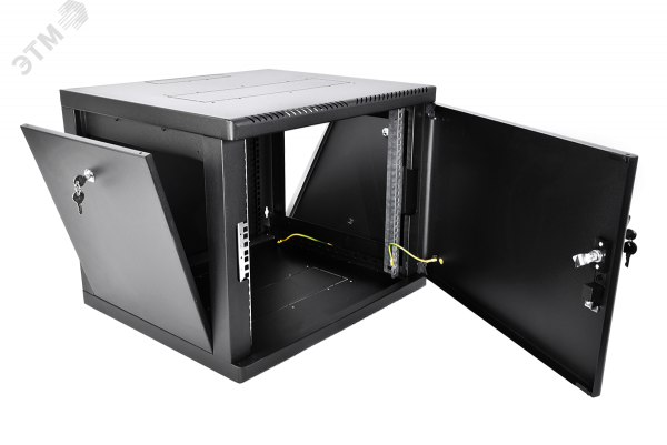 Шкаф 19'' телеком навесной разборный 9U (600 х 520) съемные стенки, дверь металл, чёрный