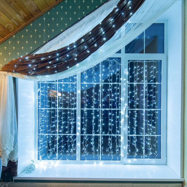 Гирлянда Твинкл Лайт 6 м, темно-зеленый ПВХ, 40 LED, белый