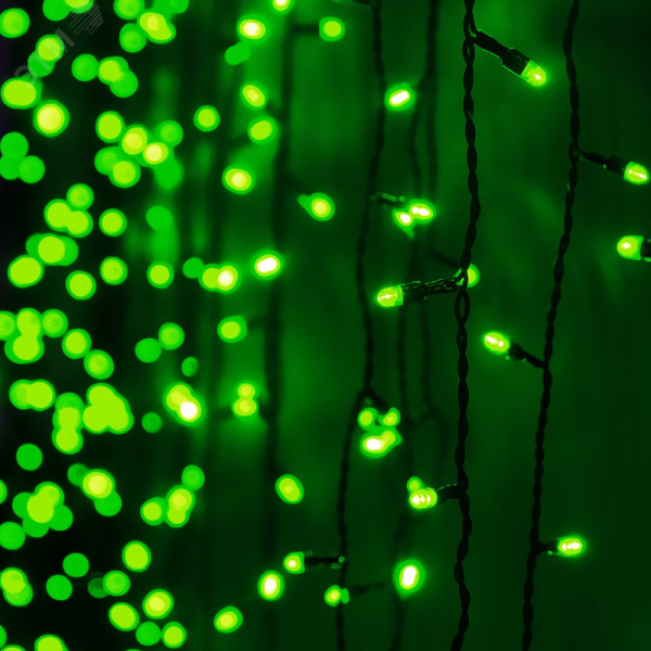 Гирлянда Занавес световой 625LED 2.5х1.5м уличный зеленый