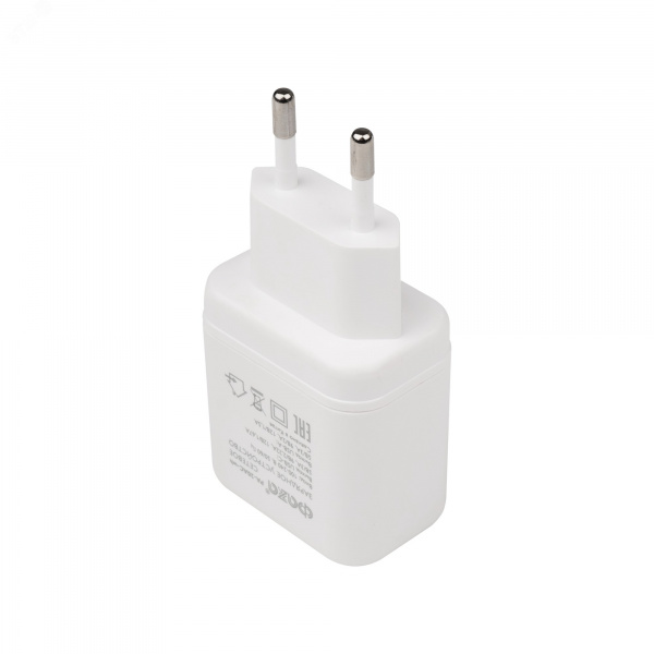 Зарядное устройство сетевое (адаптер к кабелю USB) белый 20 Вт 2 разъема USB-A Type-C ФАZА