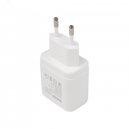 Зарядное устройство сетевое (адаптер к кабелю USB) белый 20 Вт 2 разъема USB-A Type-C ФАZА