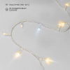 Гирлянда светодиодная Нить 10 м, 100 LED, теплый белый, прозрачный ПВХ, IP65, эффект мерцания 24 В, соединяется нужен трансформатор