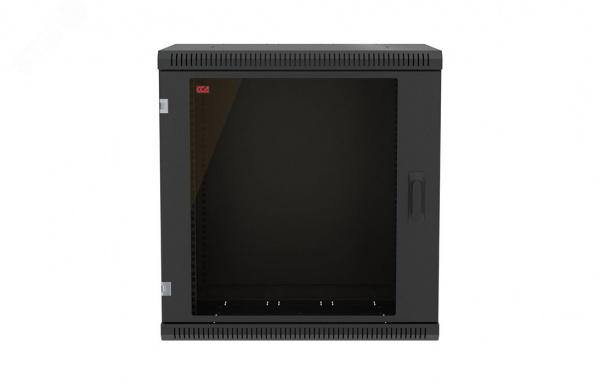 Шкаф телекоммуникационный настенный разборный черный 15U 600x450 ШТ-НСр-15U-600-450-С-Ч дверь стекло