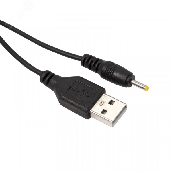 Кабель USB штекер - DC 0.7х2.5мм, 1м., черный