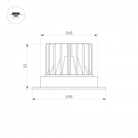 Панель SMART-P90-DIM-G-IN White 230V, Rotary, 2.4G ARL, пластик