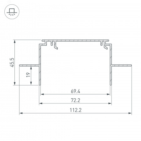 Панель SMART-P90-DIM-G-IN White 230V, Rotary, 2.4G ARL, пластик