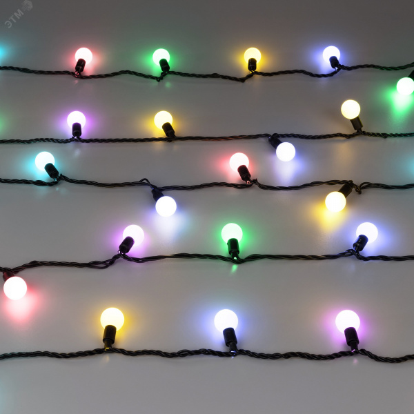Гирлянда светодиодная декоративная ARD-BALL-CLASSIC-D23-10000-BLACK-80LED RGB 230V, 3.5W ARDCL, IP65