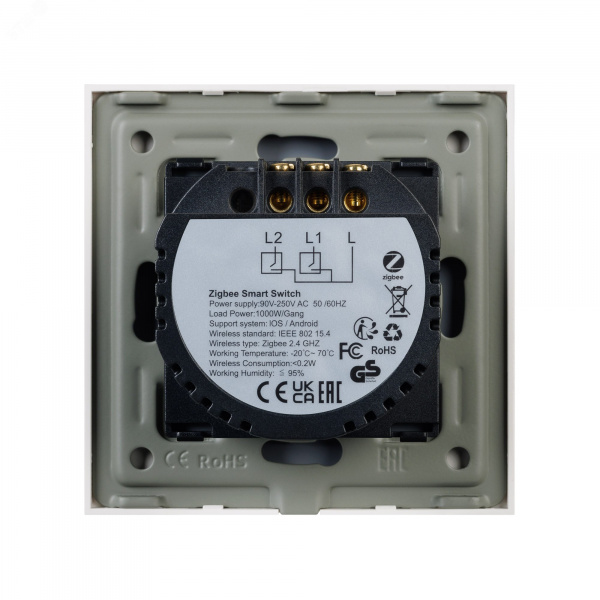 Выключатель сенсорный SWT-OMALI-S02-ZB-GD 250V, 10A, Zigbee Стекло