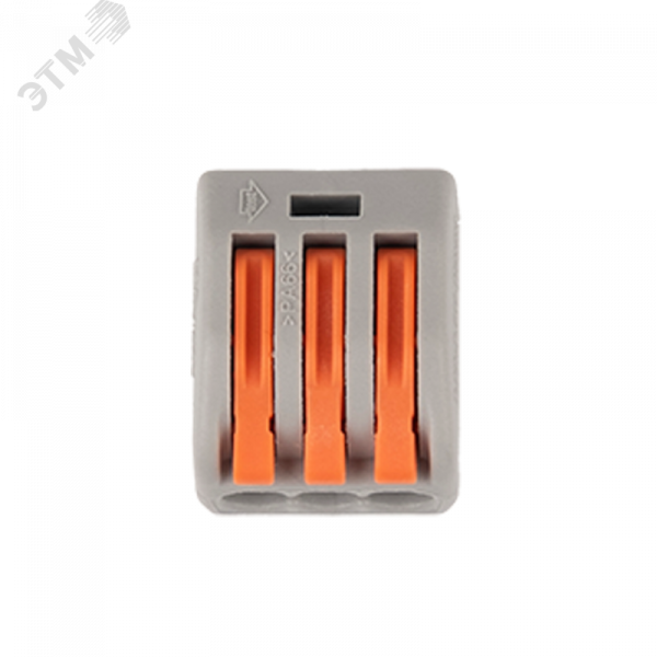 Клеммы монтажные многоразовые PTC-3P 222-413 450V 32A 0,08-2,5(4.0)mm2 , 3 отверстия, серые 10 шт.