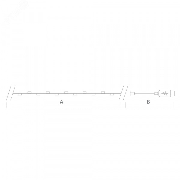 Гирлянда линейная Роса LED 5000К 10 м USB