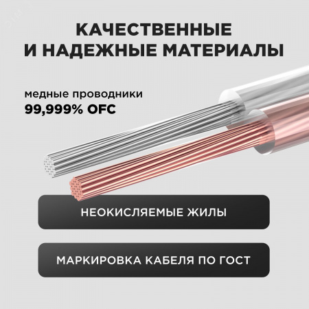 Кабель акустический 2х2.50 мм прозрачный SILICON. мини-бухта 10 м,
