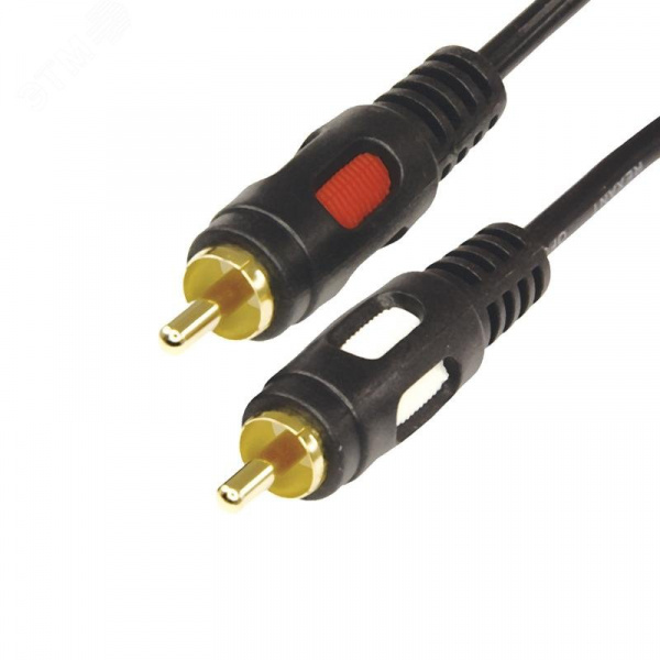 Шнур 2 RCA - 2 RCA, 3 м., черный GOLD