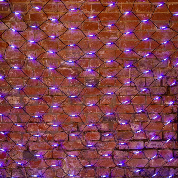 Гирлянда Сеть 2x4 м, черный каучук, 560 LED белые/синие