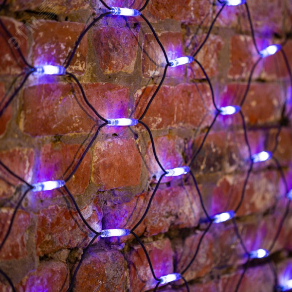 Гирлянда Сеть 2x4 м, черный каучук, 560 LED белые/синие