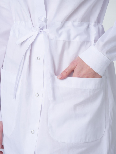 Халат женский Сансара-001 (тк.Смесовая,160) MedLine, белый,44-46,158-164