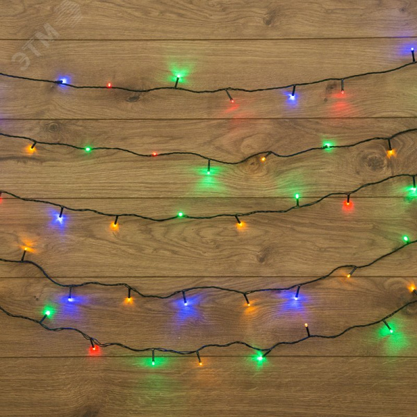 Гирлянда Твинкл Лайт 15 м, темно-зеленый ПВХ, 120 LED, мультиколор