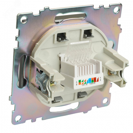 Розетка компьютерная одноместная (механизм) RJ-45 серия Катрин графит STEKKER