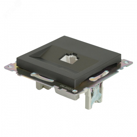 Розетка компьютерная одноместная (механизм) RJ-45 серия Катрин графит STEKKER