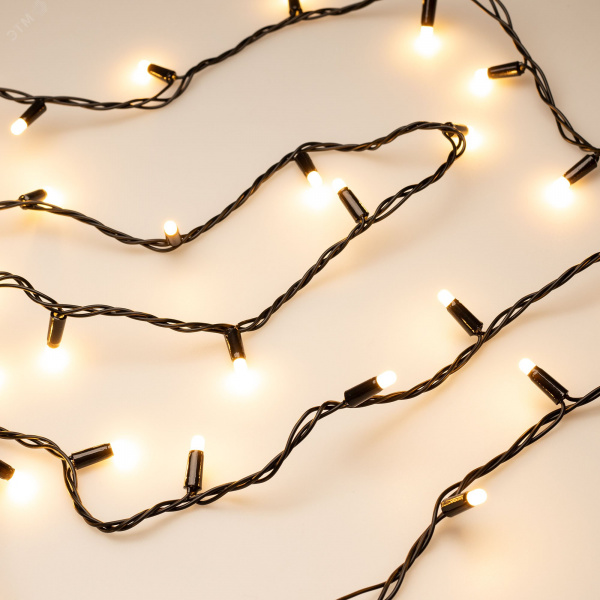 Гирлянда светодиодная декоративная ARD-STRING-CLASSIC-1000-BLACK-100LED-MILK PULSE Warm 230V, 7W ARDCL, IP65