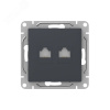 Механизм розетки RJ45 - 2шт  (cat5)  графит Эпика EKF