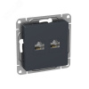 Механизм розетки RJ45 - 2шт  (cat5)  графит Эпика EKF