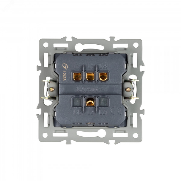 Механизм выключателя двухклавишный непроходной SWT-MK02-PL-BK 250V, 16A