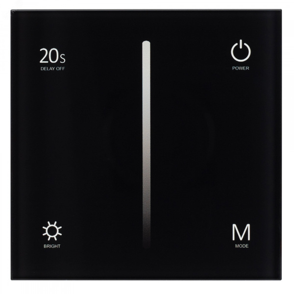 Панель SMART-P35-DIM-IN Black 230V, 0-10V, Sens, 2.4G ARL, IP20 пластик, 5 лет