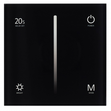 Панель SMART-P35-DIM-IN Black 230V, 0-10V, Sens, 2.4G ARL, IP20 пластик, 5 лет