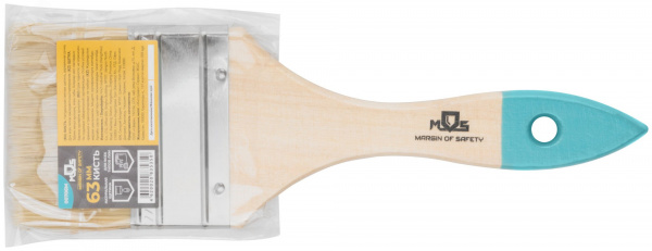Кисть флейцевая, натур. cветлая щетина, деревянная ручка 2.5'' (63 мм)