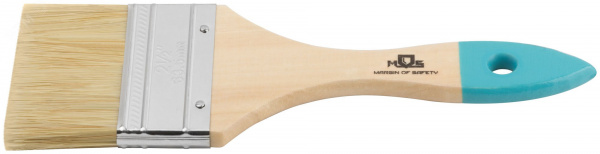 Кисть флейцевая, натур. cветлая щетина, деревянная ручка 2.5'' (63 мм)