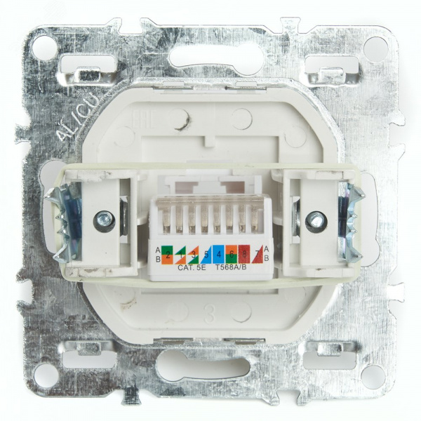 Розетка компьютерная одноместная (механизм) RJ-45 серия Эрна черный STEKKER
