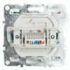 Розетка компьютерная одноместная (механизм) RJ-45 серия Эрна черный STEKKER