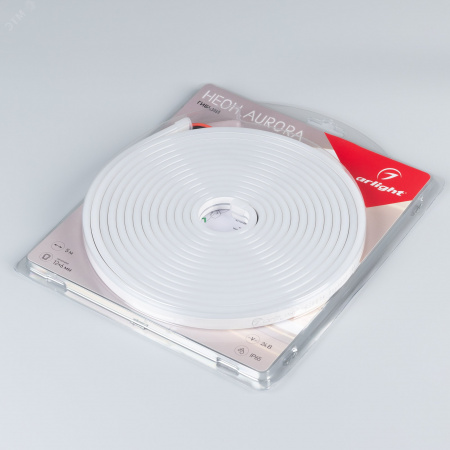 Лента герметичная AURORA-PS-A120-12x6мм 24V White6000 (10 W/m, IP65, 2835, 5м) (Силикон)