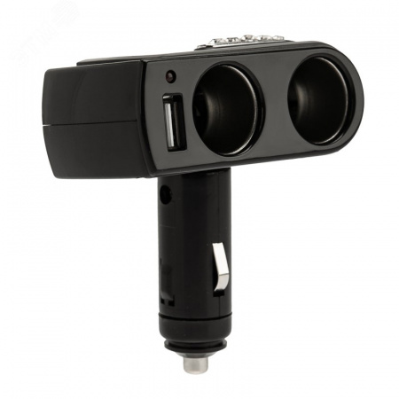 Разветвитель автоприкуривателя 2 гнезда 1хUSB (5 V 1000 mA),