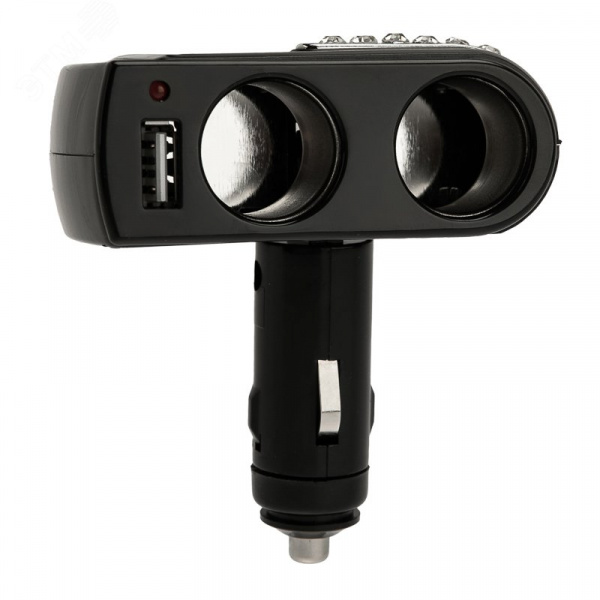 Разветвитель автоприкуривателя 2 гнезда 1хUSB (5 V 1000 mA),