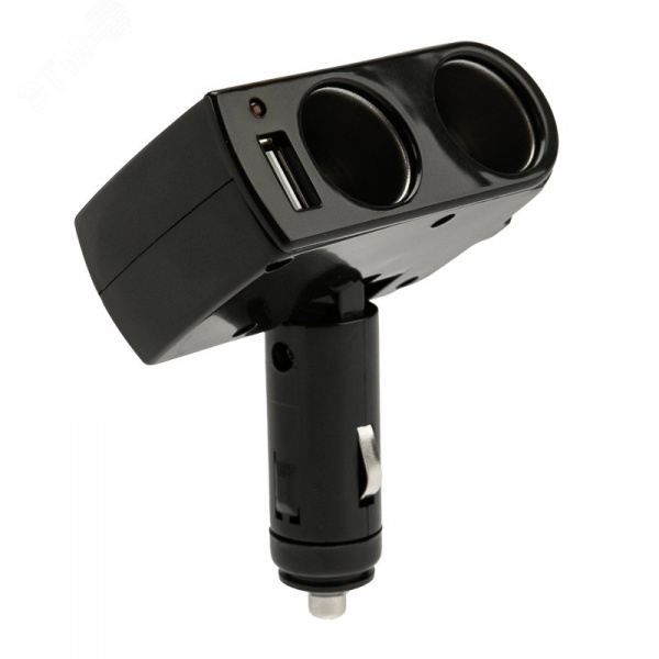 Разветвитель автоприкуривателя 2 гнезда 1хUSB (5 V 1000 mA),