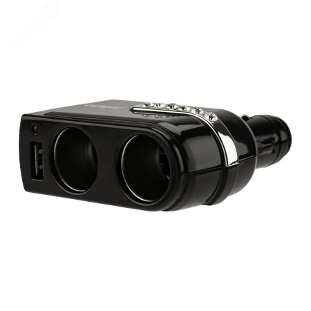 Разветвитель автоприкуривателя 2 гнезда 1хUSB (5 V 1000 mA),