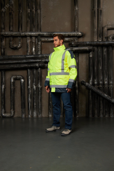 Куртка утеплённая повышенной видимости EASYVIEW, цв. флуоресцентный желтый/синий, р. M