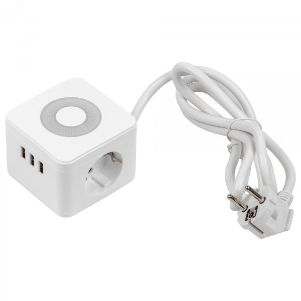 Удлинитель Standard c с заземлением шнур 1,5м 2 гнезда 3 USB 16А белый S-GCD2-1,5SBU WHITE