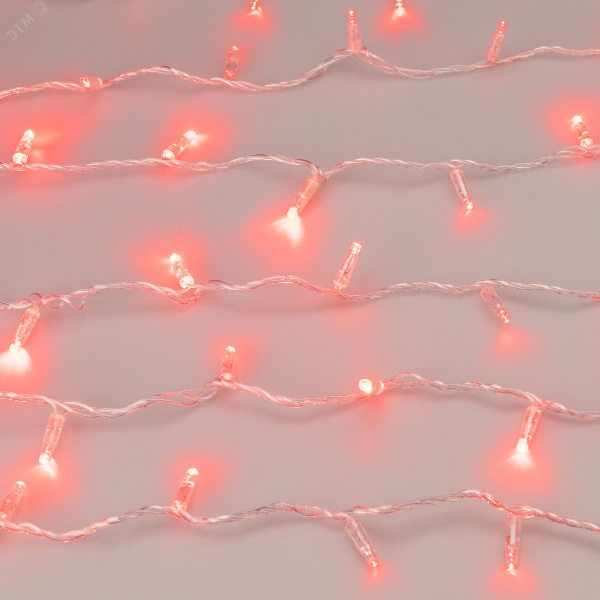 Гирлянда светодиодная декоративная ARD-STRING-CLASSIC-1000-CLEAR-100LED-PULSE Red 230V, 7W ARDCL, IP65