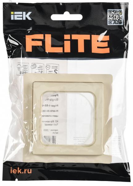 FLITE Рамка 1-местная IP55 Рпро-1-55-ФлСл сливочный IEK