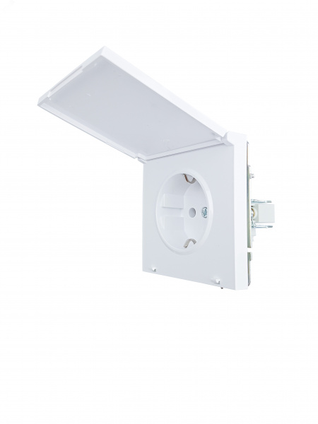 ZIMA Розетка с заземлением с крышкой, 16 А, механизм, белая Lezard 704-0288-123BQC
