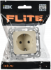 FLITE Розетка с заземлением без защитных шторок безвинтовое крепление 16А РС11-1-ФлСл сливочный IEK